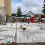 Die Bodenplatte des Geb&auml;udes ist fertig